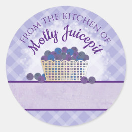 Blåbär, blåbär, paj, sylt, konservmärkning runt klistermärke