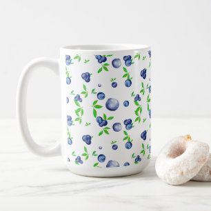 Blåbär, blåbär, vattenfärg, fruktkonst kaffemugg