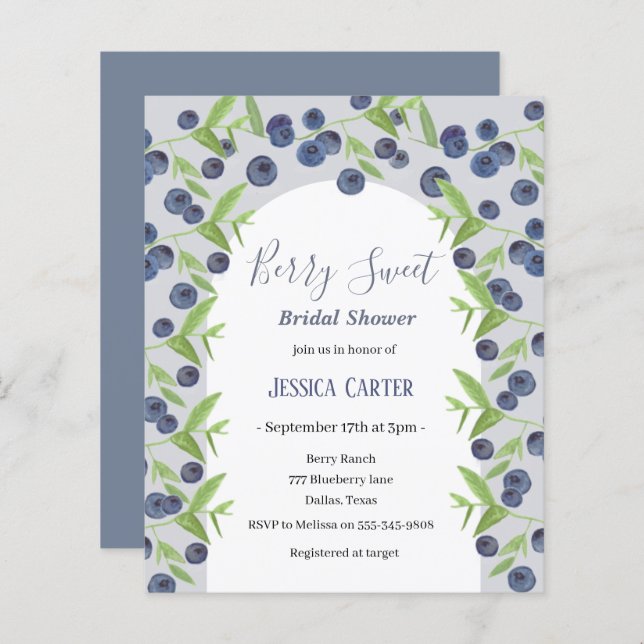 Blåbär Blåbärs Frukt Bröllopsfest  (Fram/baksida)