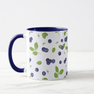 Blåbär Blåbärsblommor Lövverk Mugg