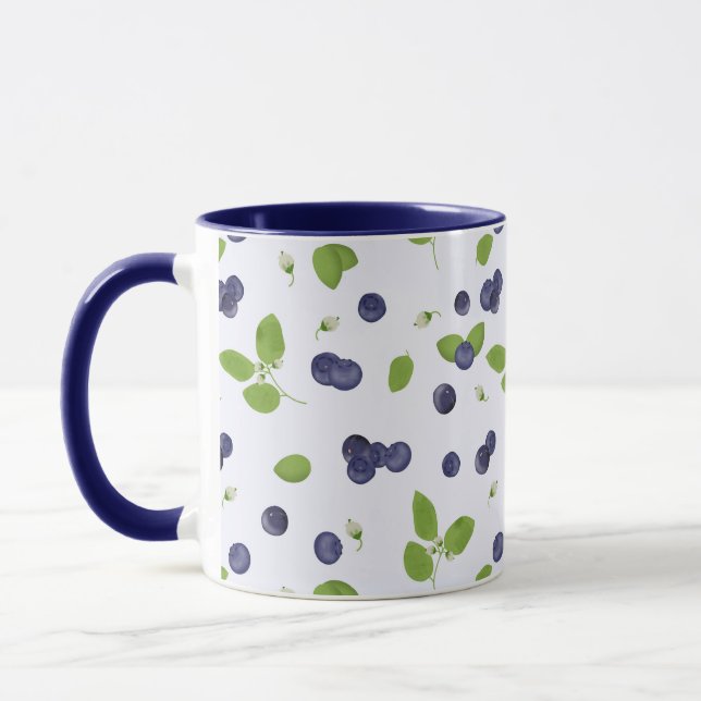 Blåbär Blåbärsblommor Lövverk Mugg (Vänster)