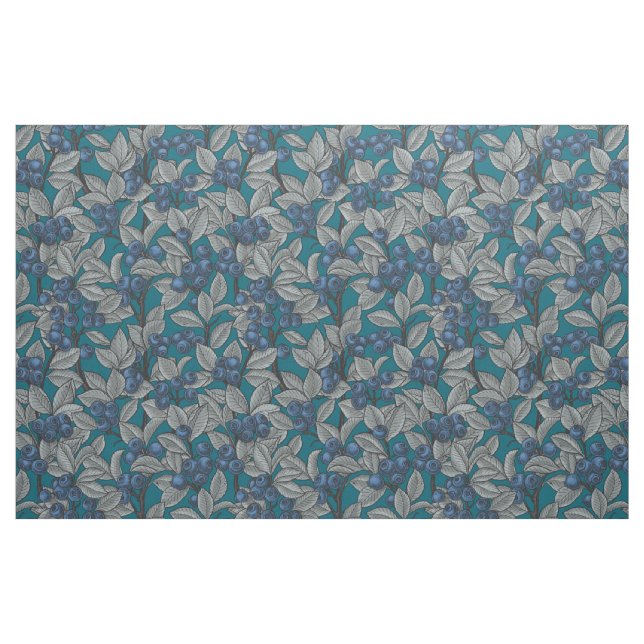 Blåbär, blått och grått tyg (Fat Quarter)