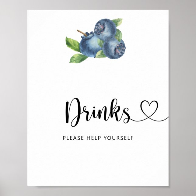 Blåbär - Drinks hjälper dig själv Poster (Framsidan)