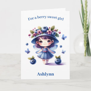 Blåbär Fairy Berry Birthday Kort