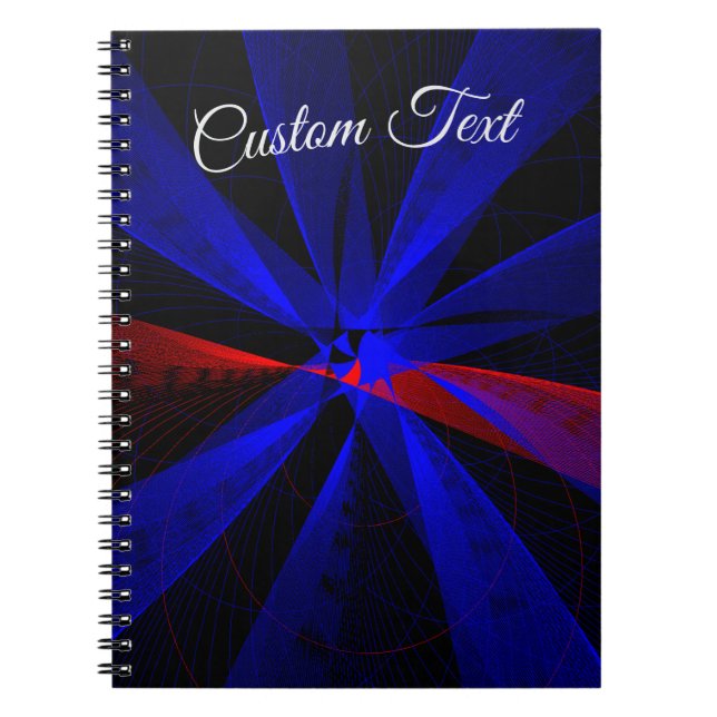 Blåbär Färg Abstrakt Geometric Spiral bärbar dator Anteckningsbok (Framsidan)