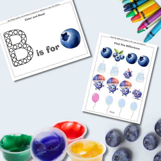 Blåbär födelsedag Preschooler småbarn Spelkort Julkort (Blueberry Birthday Preschooler toddler Game card)