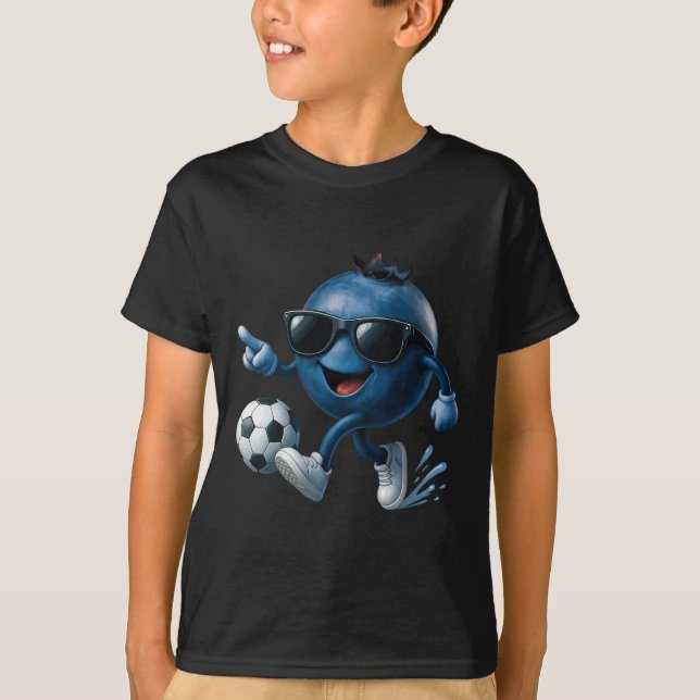 Blåbär Fotboll  T Shirt (Framsida)