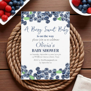 Blåbär Fruit Berry Sweet Baby Shower Inbjudningar