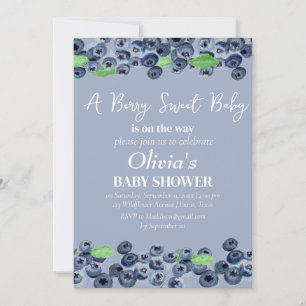 Blåbär Fruit Berry Sweet Baby Shower Inbjudningar