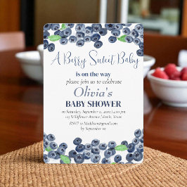 Blåbär Frukt Baby Baby Shower Inbjudningar