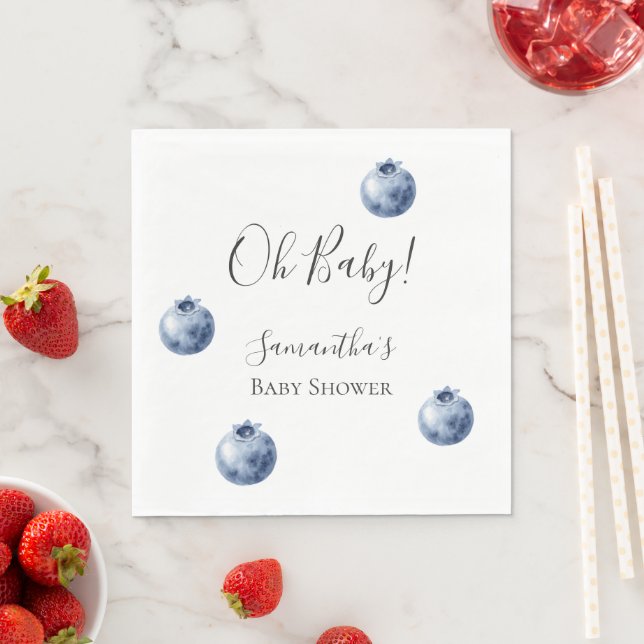 Blåbär Frukt Baby Shower  Pappersservett (Insitu)