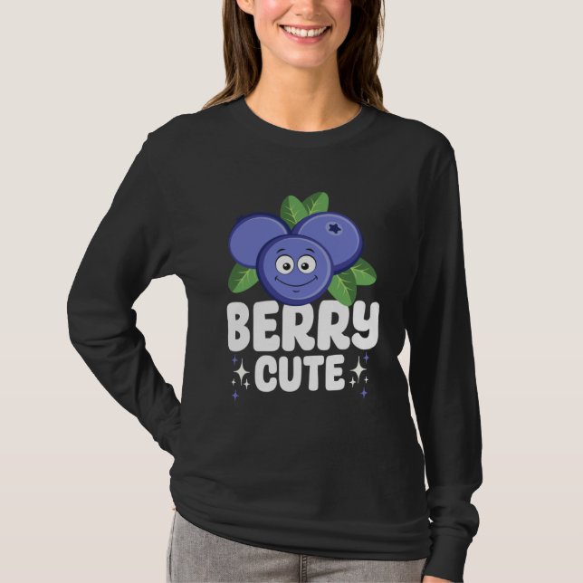 Blåbär Frukt Bär Söt T Shirt (Framsida)