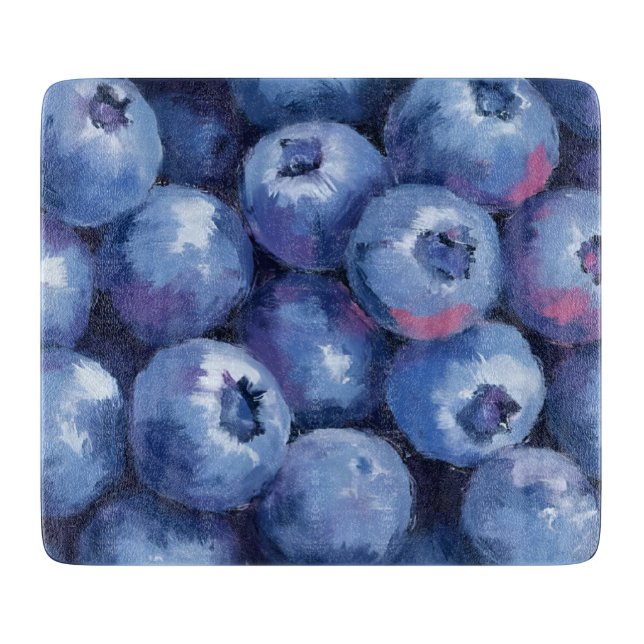 Blåbär | Frukt Vattenfärg Målad (Framsidan)