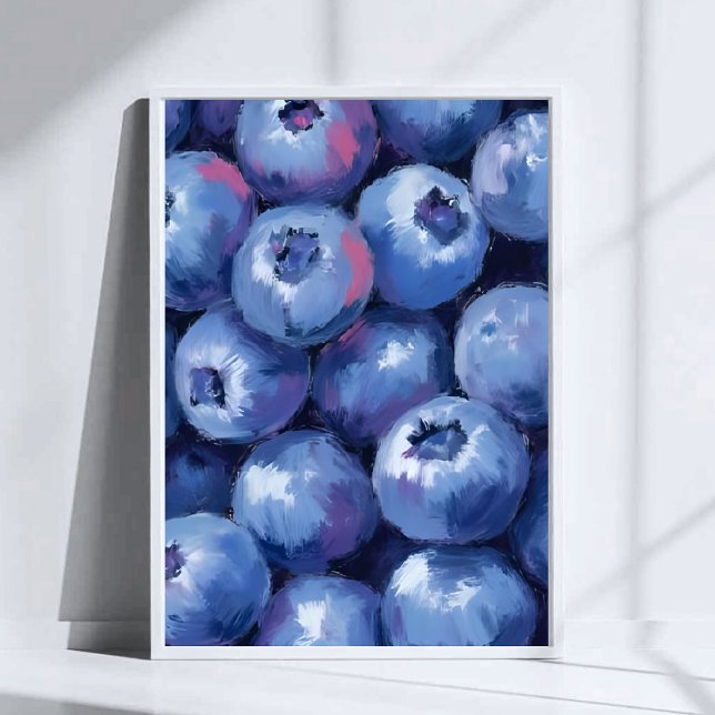 Blåbär | Frukt Vattenfärg Målad Poster (Skapare uppladdad)