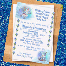 Blåbär Gnomes Baby Shower Acrylic-inbjudan