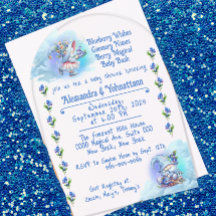 Blåbär Gnomes Baby Shower Acrylic-inbjudan