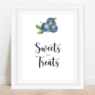 Blåbär - godis och godsaker baby shower poster