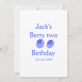 Blåbär i Berry 2 år Lägg till namn-datumbarn eller Inbjudningar