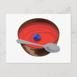 Blåbär i ett Bowl av Tomato Soppa-Austin, T Vykort