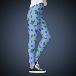 Blåbär i mönster leggings