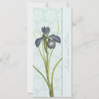 Blåbar inbjudan till Blommigt-bröllop