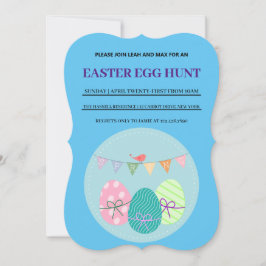 Blåbar inbjudan till Brunch Egg Hunt-blott Påsk