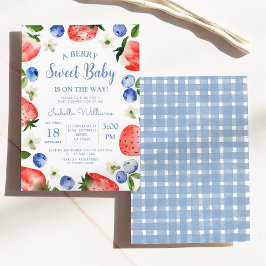 Blåbär Jordgubbe Berry Sweet Baby Shower Inbjudningar