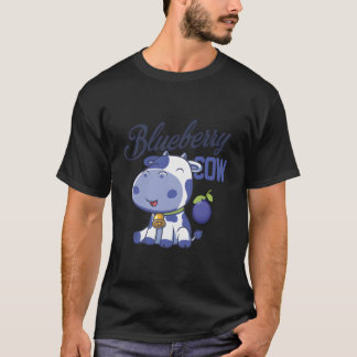 Blåbär Ko Kawaii Moo Moo Bondgårdsdjur Kawaii Hon T Shirt