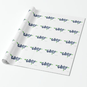 Blåbär, köksvattensfärg, mönster mat presentpapper