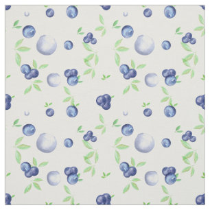 Blåbär Mönster Fabric Tyg