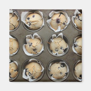 Blåbär Muffin-panna för köksbakverk Magnet