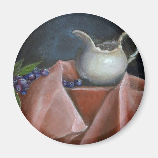 Blåbär och Cream Skörd Magnet (Framsidan)