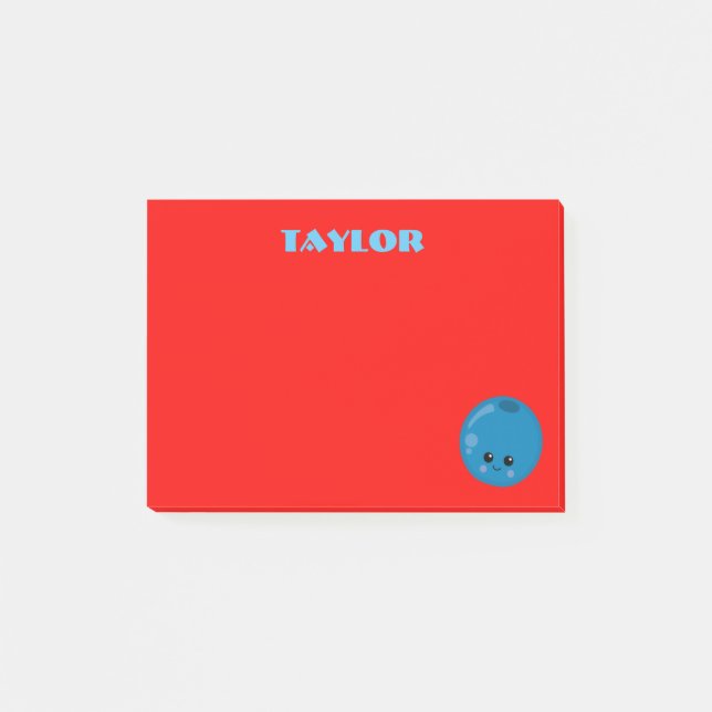 Blåbär på röd bakgrund post-it block (Framsida)