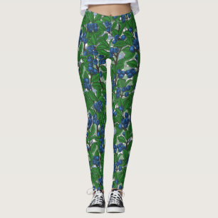 Blåbär på vitt leggings