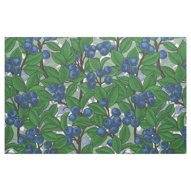 Blåbär på vitt tyg (Fat Quarter)