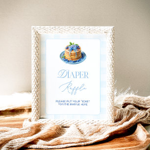 Blåbär Pancake Baby Brunch Diaper Raffle Poster