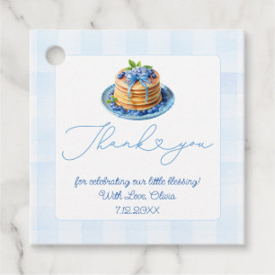 Blåbär Pancake Baby Brunch Shower Tack Gåvor Etiketter
