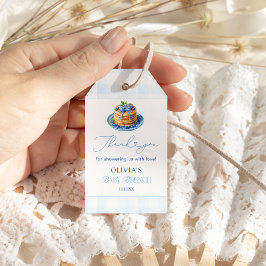 Blåbär Pancake Baby Brunch Shower Tack Presentetikett