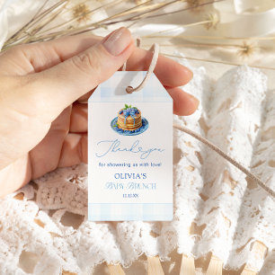 Blåbär Pancake Baby Brunch Shower Tack Presentetikett