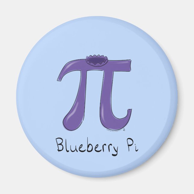 Blåbär Pi Cute Math Pi Day Magnet (Framsidan)