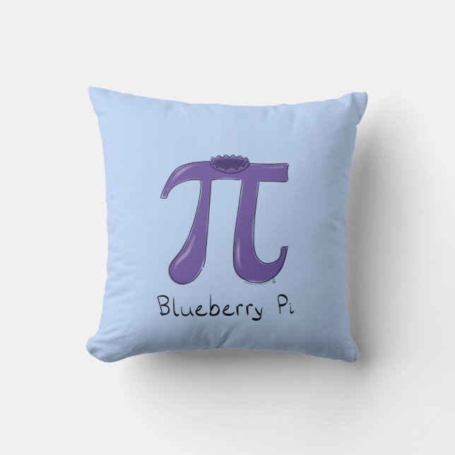 Blåbär Pi Cute Math Pi Day Pillow Kudde (Framsida)