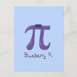 Blåbär Pi Cute Math Pi Day-vykort Vykort