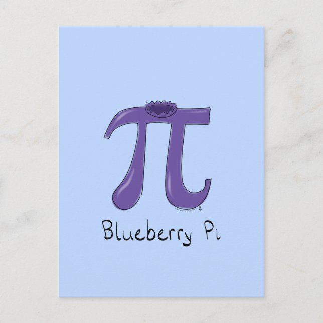 Blåbär Pi Cute Math Pi Day-vykort Vykort (Framsida)