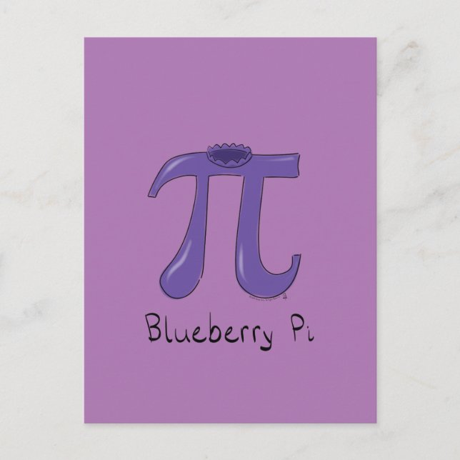 Blåbär Pi Cute Math Pi Day-vykort Vykort (Framsida)