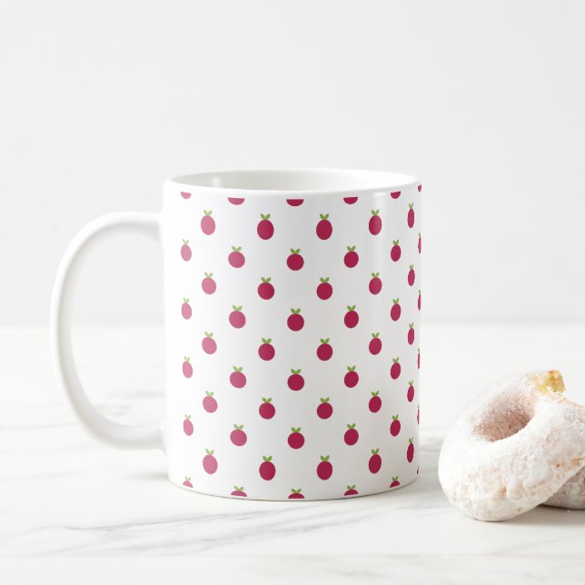 Blåbär polka dots kaffe mugg (Med munk)