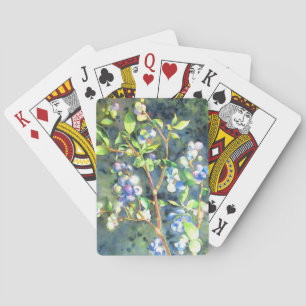 Blåbär, romantisk frukt Vattenfärgsmålning Spel Kort
