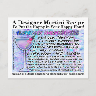 Blåbär Smoothie Martini Recept Card-vykort Vykort