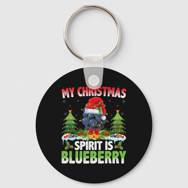 Blåbär som bär tomteluva - Julstämning Är  Nyckelring (Framsida)