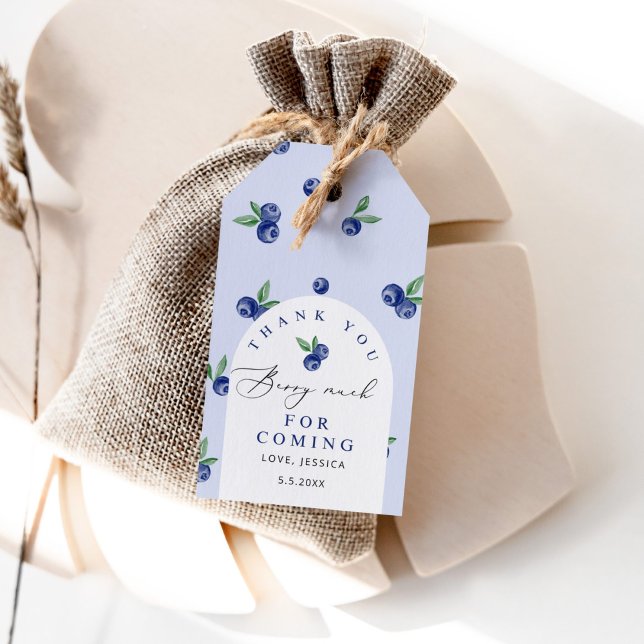 Blåbär, söt födelsedag presentetikett (Skapare uppladdad)