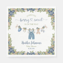 Blåbär Söt Klädstreck Baby Shower